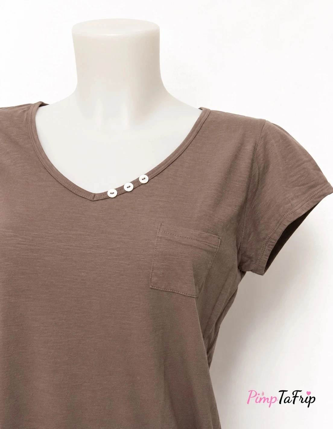 T-shirt K Woman mulher 100 % algodão castanho-acinzentado – Tamanho XL – photo 2